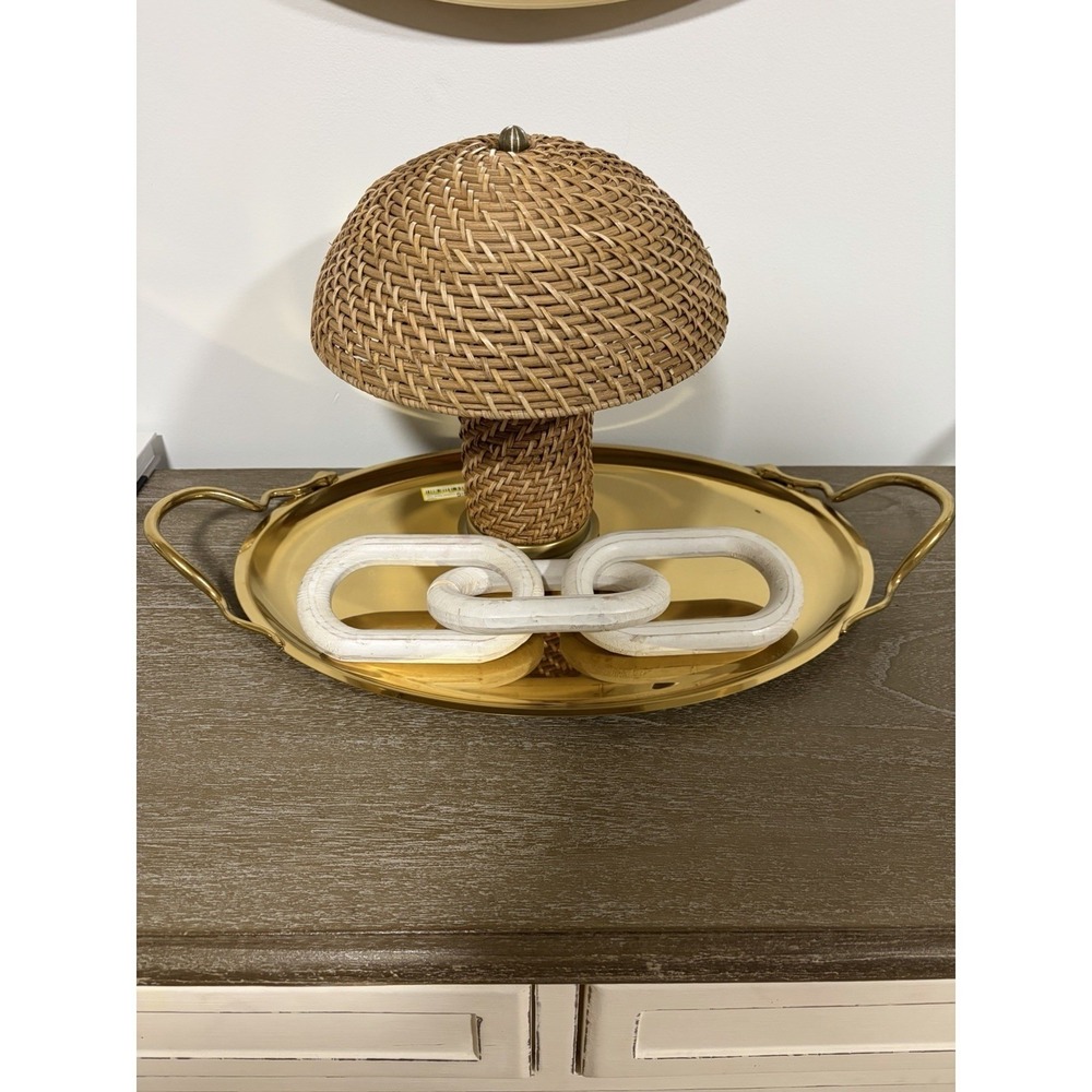 NWT THRESHOLD Oval Gold Metal Cocktail Barware 16" Serving Tray Snake (SEE PICS)